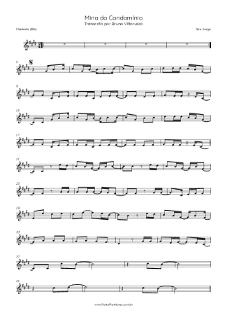 Seu Jorge  score for Clarinet (Bb)