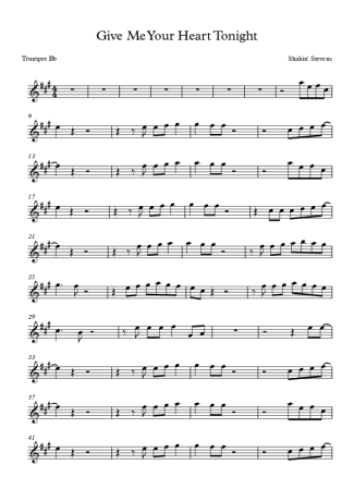 Shakin´ Stevens Give Me Your Heart Tonight score for Trumpet