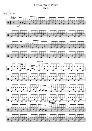 Shelly Cross Your Mind score for Drums