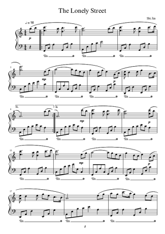 Shi Jin The Lonely Street score for Piano
