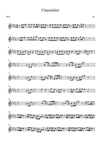 Sia Chandelier score for Flute