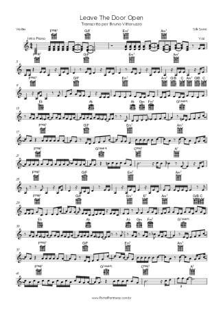 Silk Sonic Leave The Door Open score for Acoustic Guitar