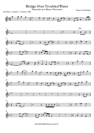 Simon & Garfunkel Bridge Over Troubled Water score for Tenor Saxophone Soprano (Bb)