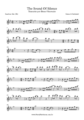 Simon & Garfunkel The Sound Of Silence score for Alto Saxophone