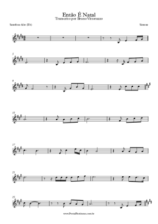 Simone Então É Natal score for Alto Saxophone