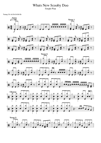 Simple Plan What´s New Scooby Doo score for Drums
