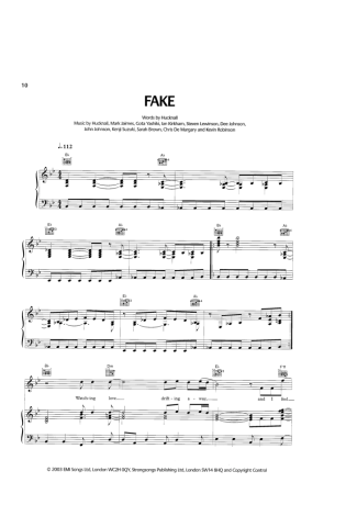 Simply Red Fake score for Piano