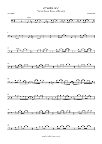 Simply Red Wonderland score for Cello