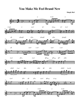 Simply Red You Make Me Feel Brand New score for Alto Saxophone
