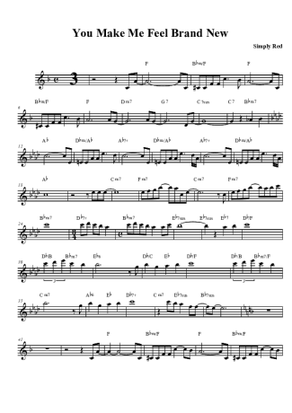 Simply Red You Make Me Feel Brand New score for Tenor Saxophone Soprano (Bb)