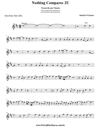 Sinéad O´Connor Nothing Compares 2 U score for Alto Saxophone