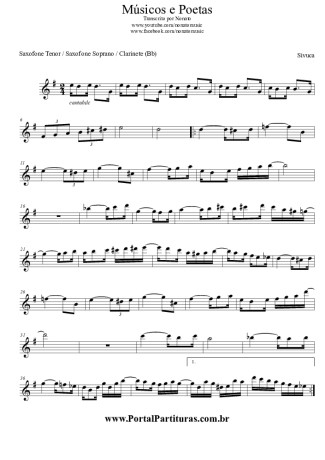 Sivuca Músicos e Poetas score for Tenor Saxophone Soprano (Bb)