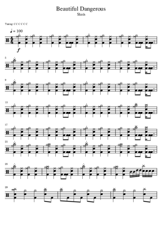 Slash Beautiful Dangerous score for Drums