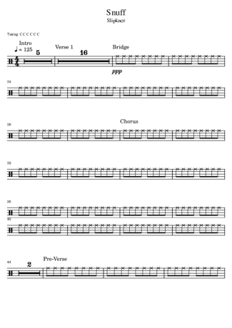 Slipknot Snuff score for Drums