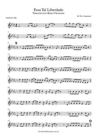 Só Pra Contrariar Essa Tal Liberdade score for Alto Saxophone