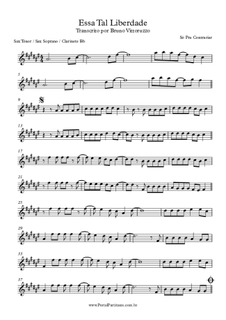 Só Pra Contrariar Essa Tal Liberdade score for Clarinet (Bb)