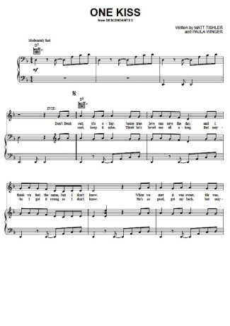 Sofia Carson ft Dove Cameron ft China Anne McClain One Kiss score for Piano