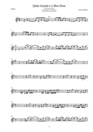Soraya Moraes Quão Grande é O Meu Deus score for Violin