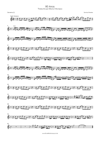 Sorriso Maroto 80 Anos score for Clarinet (C)