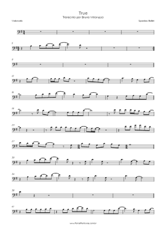 Spandau Ballet True score for Cello