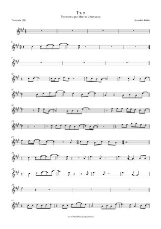 Spandau Ballet True score for Trumpet