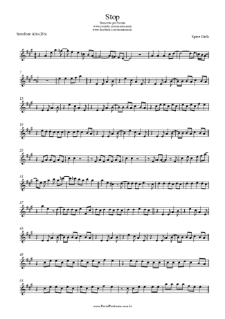 Spice Girls Stop score for Alto Saxophone