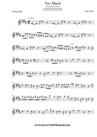 Spice Girls Too Much score for Trumpet