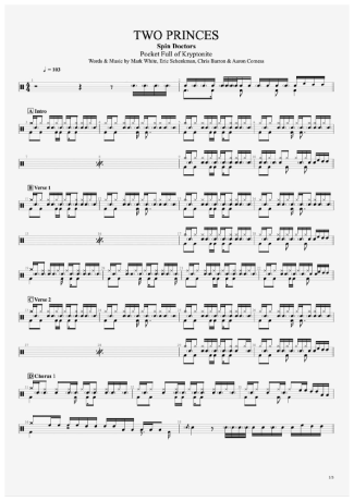 Spin Doctors Two Princes score for Drums