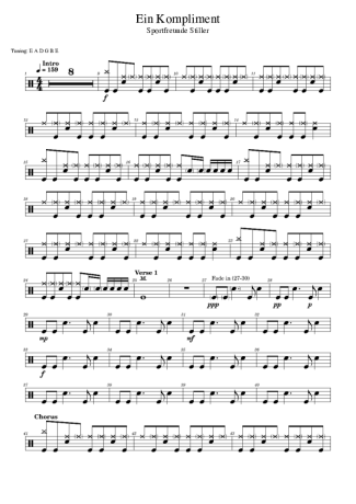 Sportfreunde Stiller Ein Kompliment score for Drums
