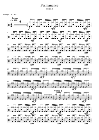 Static X Permanence score for Drums