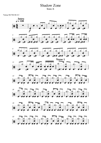Static-X Shadow Zone score for Drums