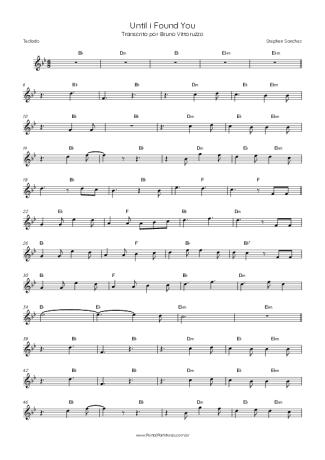 Stephen Sanchez Until I Found You score for Keyboard
