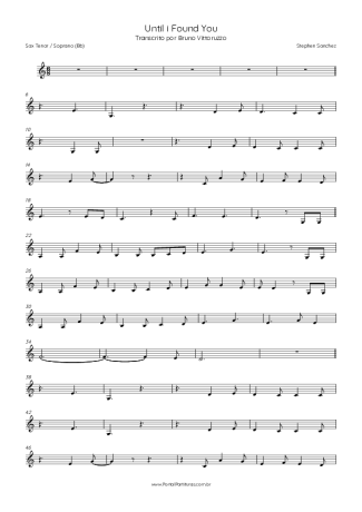 Stephen Sanchez Until I Found You score for Tenor Saxophone Soprano (Bb)