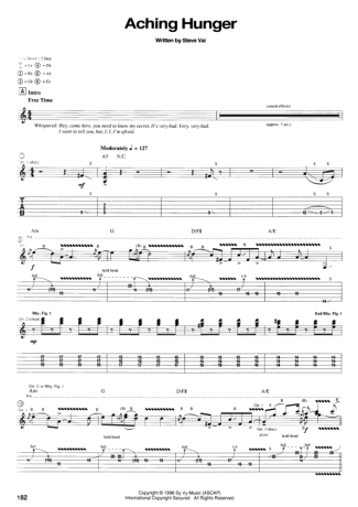 Steve Vai Aching Hunger score for Guitar