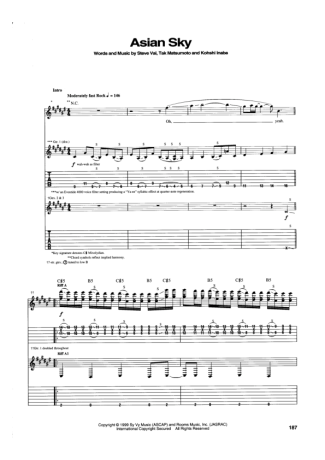 Steve Vai Asian Sky score for Guitar