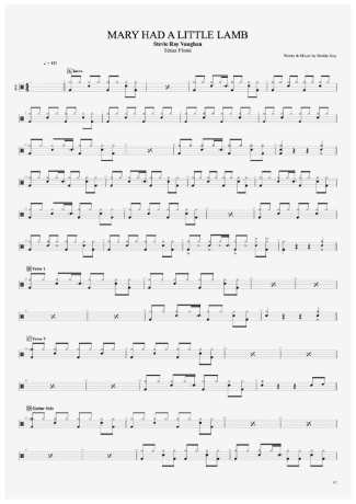 Stevie Ray Vaughan Mary Had A Little Lamb score for Drums