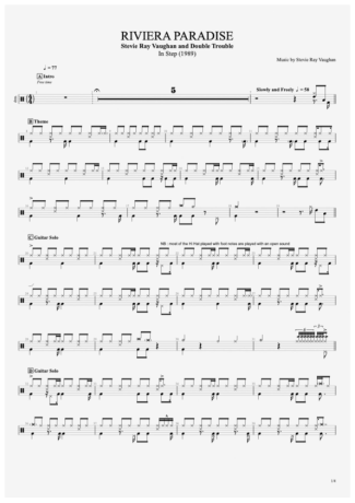 Stevie Ray Vaughan Rivera Paradise score for Drums