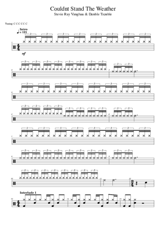 Stevie Ray Vaughan & Double Trouble Couldn´t Stand The Weather score for Drums