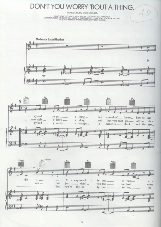 Stevie Wonder Dont You Worry About A Thing score for Piano