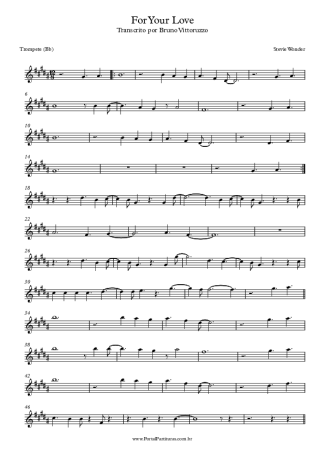 Stevie Wonder For Your Love score for Trumpet
