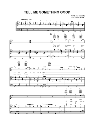 Stevie Wonder Tell Me Something Good score for Piano