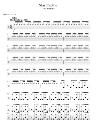 Still Remains Stay Captive score for Drums