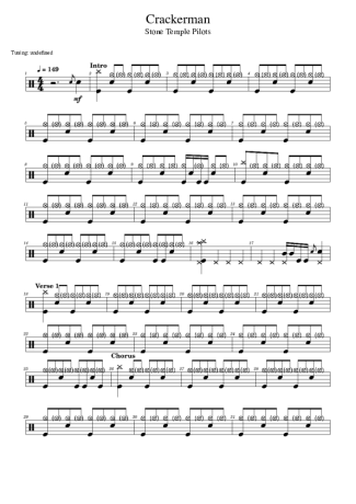 Stone Temple Pilots Crackerman score for Drums