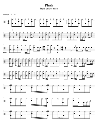 Stone Temple Pilots Plush score for Drums