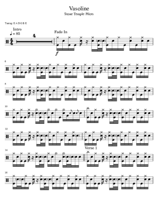 Stone Temple Pilots Vasoline score for Drums