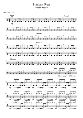 Sturgill Simpson Breakers Roar score for Drums
