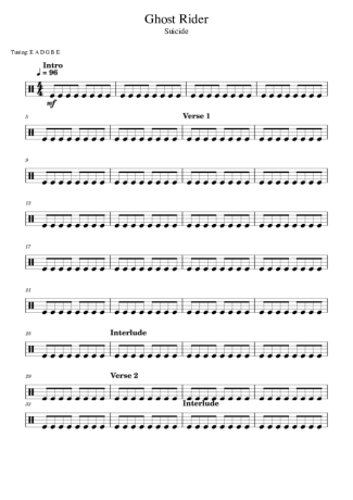 Suicide Ghost Rider score for Drums