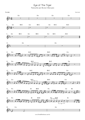 Survivor Eye Of The Tiger score for Keyboard