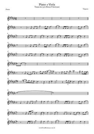 Taiguara Piano E Viola score for Flute