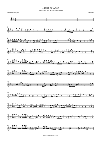 Take That Back For Good score for Alto Saxophone